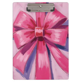 Mooie Roze Strik Lint Waterverf Klembord