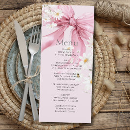 Mooie Roze Strik Madeliefjes Bloemen Custom Baby S Menu