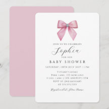 Mooie Roze Strik Meisje Baby Shower