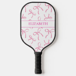 Mooie Roze Strik Meisjesachtig met Naam  Pickleball Paddle