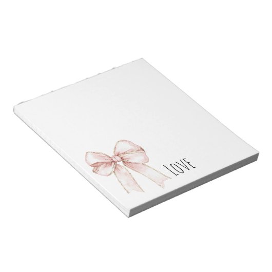 Mooie Roze Strik Notitieblok (Schuin)
