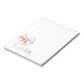 Mooie Roze Strik Notitieblok (Linkerzijde)