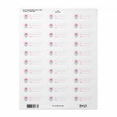 Mooie Roze Strik Zilveren Kerstornament Etiket (Full Sheet)