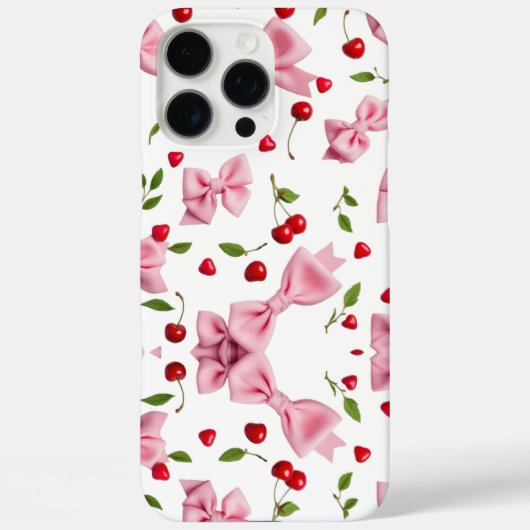Mooie roze strikken en kersen Case-Mate iPhone case (Achterkant)