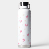 Mooie Roze Strikken Esthetische Waterfles (Achterkant)