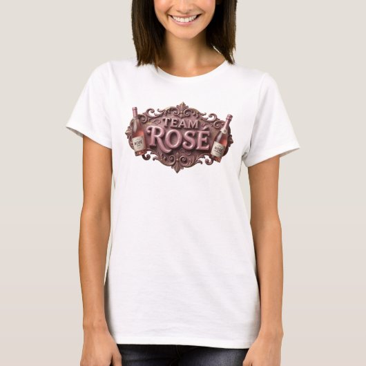 Mooie Roze TEAM ROS Slogan T-shirt (Voorkant)