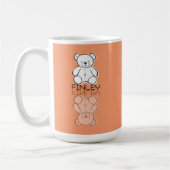 Mooie Roze Teddybeer Reflectie Doodle Aangepaste N Koffiemok (Links)