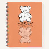 Mooie Roze Teddybeer Reflectie Doodle Aangepaste N Notitieboek (Voorkant)