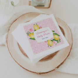 Mooie Roze Tegel Limoenen Meisje Baby Shower Feest Servet