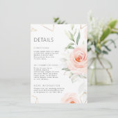 Mooie Roze Tinten Blozende Geometrische Trouwdetai Informatiekaartje (Staand voorkant)