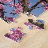 Mooie roze torenbloesems en blauwe hemel legpuzzel (Zijkant)