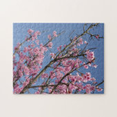 Mooie roze torenbloesems en blauwe hemel legpuzzel (Horizontaal)