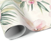 Mooie Roze Tropische Orchideeën Bruiloft Bridal Sh Cadeaupapier (Rol Hoek)