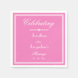 Mooie Roze Trouw Simpele Boodschap Elegant Papier Servet