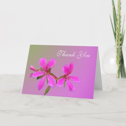 mooie roze tuin bloem bedank kaart (Voorkant)