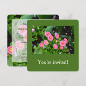 Mooie roze tuin daisy bloemen afstuderen kaart (Voorkant / Achterkant)