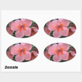 Mooie roze tuinbloemen. Floral foto Ovale Sticker (Vel)