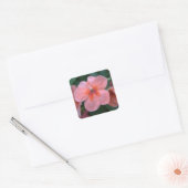 Mooie roze tuinbloemen. Floral foto Vierkante Sticker (Envelop)