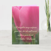 Mooie roze Tulip Daughter Birthday Kaart (Voorkant)