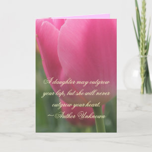 Mooie roze Tulip Daughter Birthday Kaart