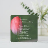 mooie roze tulp bloem afstudeerfeest kaart (Staand voorkant)