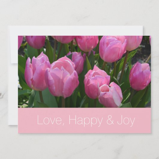 Mooie roze tulp bloemen christelijke bruiloft kaart (Achterkant)