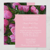 Mooie roze tulp bloemen christelijke bruiloft kaart (Voorkant / Achterkant)