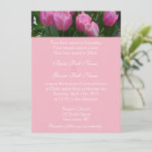 Mooie roze tulp bloemen christelijke bruiloft kaart (Staand voorkant)