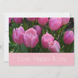 Mooie roze tulp bloemen christelijke bruiloft kaart