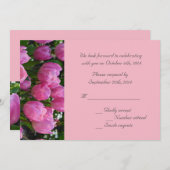 mooie roze tulp bloemen RSVP bruiloft feest Kaart (Voorkant / Achterkant)