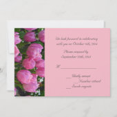 mooie roze tulp bloemen RSVP bruiloftsfeest Kaart (Voorkant)