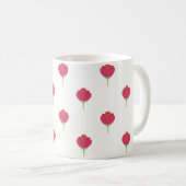 Mooie roze tulp patroon koffiemok (Voorkant rechts)