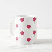 Mooie roze tulp patroon koffiemok (Voorkant links)