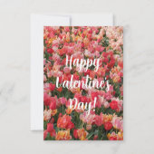 Mooie Roze Tulp Tuin Valentijnsdag Kaart (Voorkant)