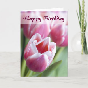 Mooie Roze Tulp Verjaardag Kaart