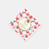 Mooie Roze Tulpen, Aangepaste Fototekst, Verjaarda Servet (Hoek)