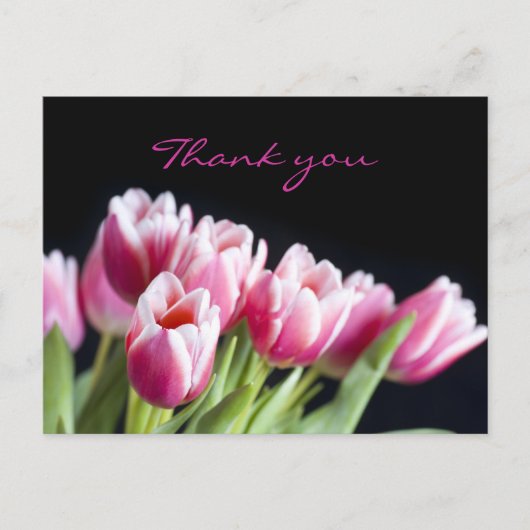 Mooie roze tulpen briefkaart (Voorkant)