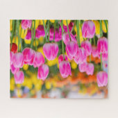 Mooie roze tulpen in een tuin legpuzzel (Horizontaal)