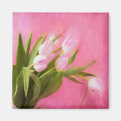 Mooie Roze Tulpen Magneet (Voorkant)
