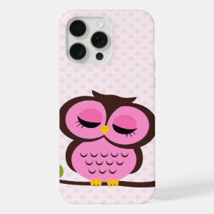 Mooie Roze Uil Hoes voor de iPhone 5 15 Pro Max Case