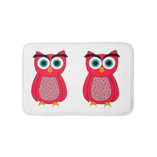 Mooie Roze Uil Illustratie Badmat