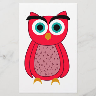 Mooie Roze Uil Illustratie Briefpapier