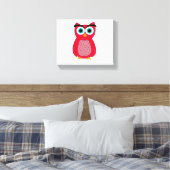 Mooie Roze Uil Illustratie Canvas Afdruk (Insitu (Slaapkamer))