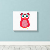 Mooie Roze Uil Illustratie Canvas Afdruk (Insitu (Houten vloer))