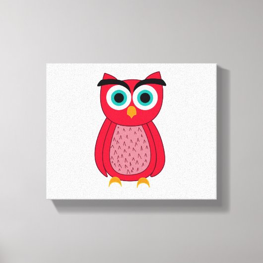 Mooie Roze Uil Illustratie Canvas Afdruk (Voorkant)