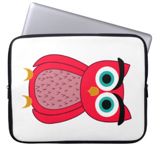 Mooie Roze Uil Illustratie Laptop Sleeve