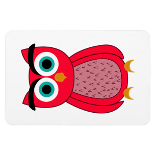 Mooie Roze Uil Illustratie Magneet