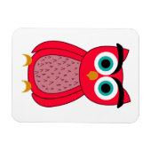 Mooie Roze Uil Illustratie Magneet (Horizontaal)