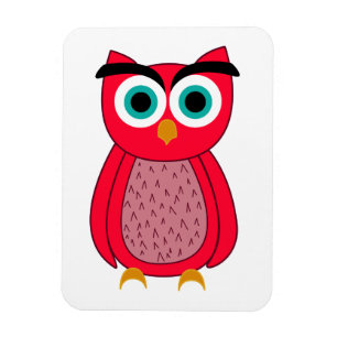 Mooie Roze Uil Illustratie Magneet