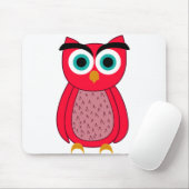 Mooie Roze Uil Illustratie Muismat (Met muis)